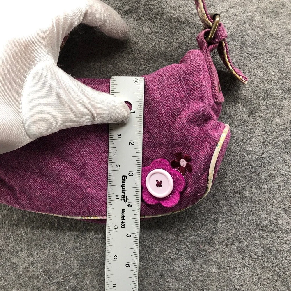 Vintage Y2k 2004 Gap Kids Purple Tweed Wool Mini Shoulder Bag Girls Flower